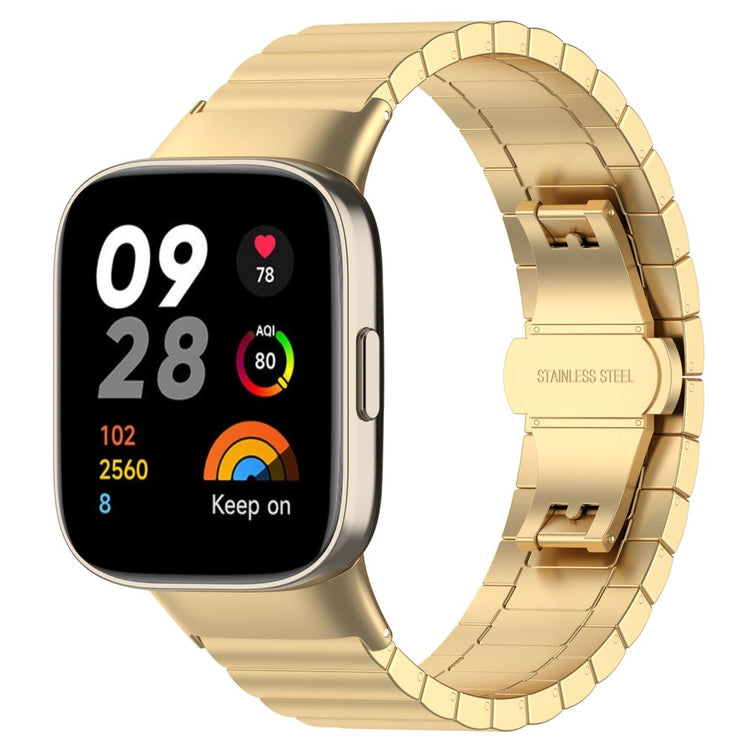 Metal Universal Rem passer til Xiaomi Redmi Watch 3 / Xiaomi Mi Watch Lite 3 - Guld#serie_1