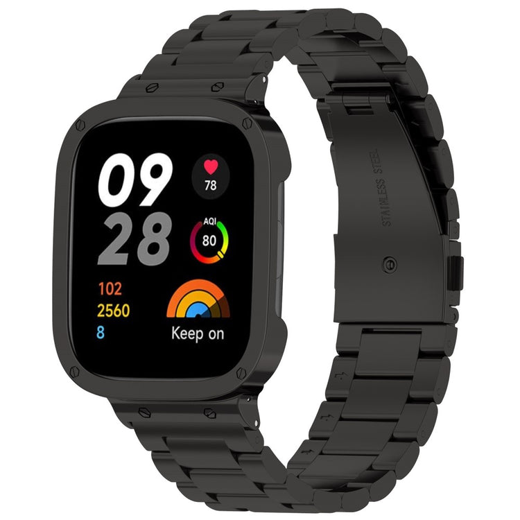 Metal Universal Rem passer til Xiaomi Redmi Watch 3 / Xiaomi Mi Watch Lite 3 - Sort#serie_9