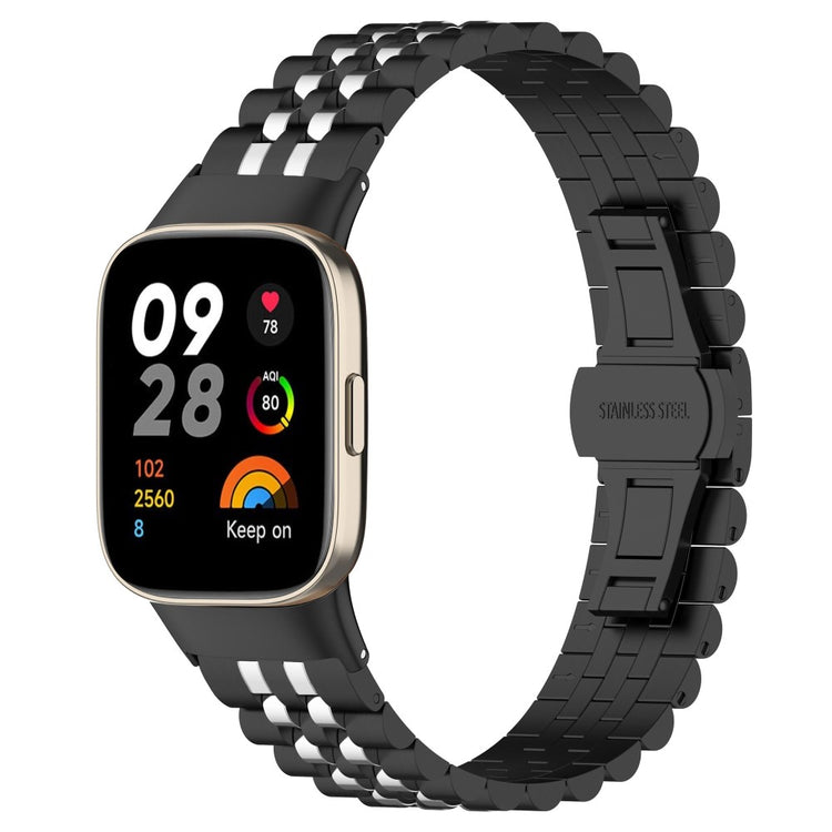 Metal Universal Rem passer til Xiaomi Redmi Watch 3 / Xiaomi Mi Watch Lite 3 - Sort#serie_2