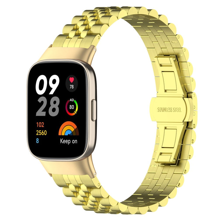 Metal Universal Rem passer til Xiaomi Redmi Watch 3 / Xiaomi Mi Watch Lite 3 - Guld#serie_4
