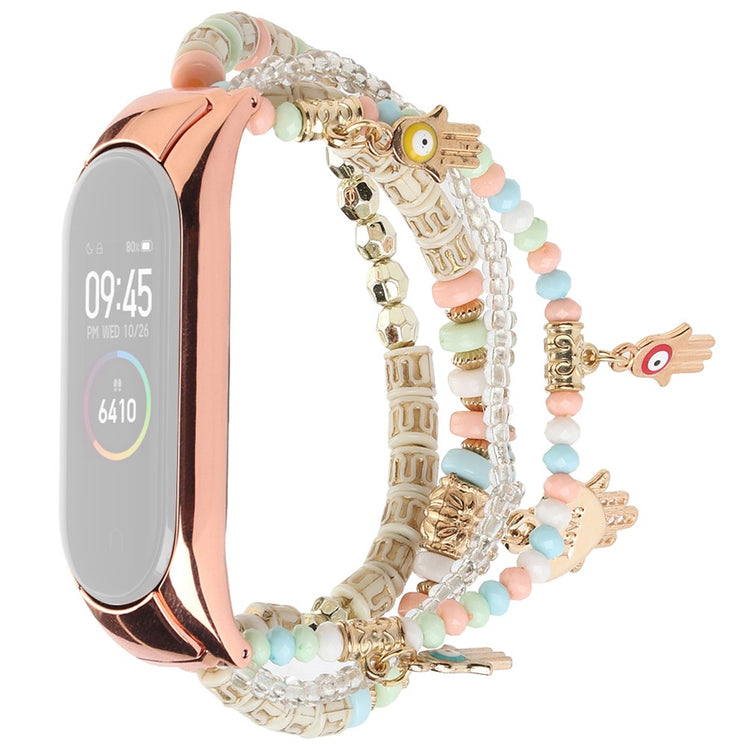 Kønt Xiaomi Mi Smart Band 4 / Xiaomi Mi Band 3 Rhinsten Rem - Pink#serie_3