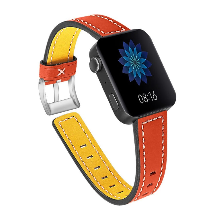 Mega slidstærk Xiaomi Mi Watch Ægte læder Rem - Orange#serie_1