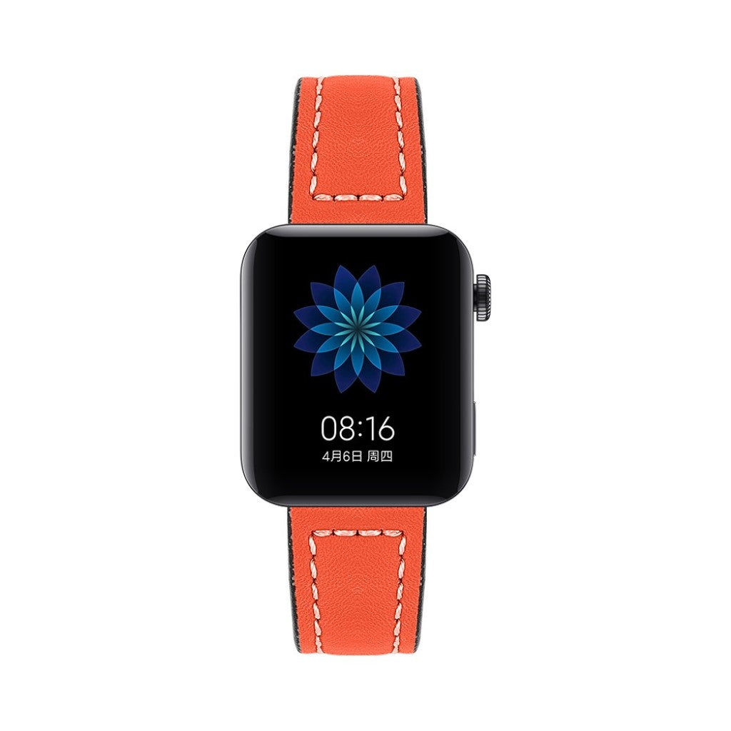 Mega slidstærk Xiaomi Mi Watch Ægte læder Rem - Orange#serie_1