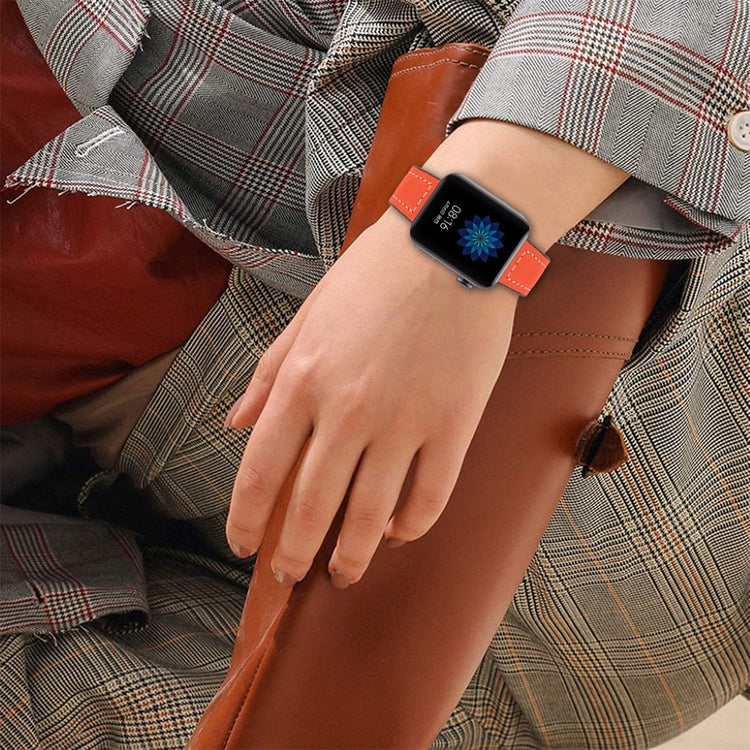 Mega slidstærk Xiaomi Mi Watch Ægte læder Rem - Orange#serie_1
