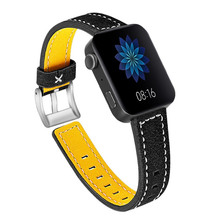 Mega slidstærk Xiaomi Mi Watch Ægte læder Rem - Sort#serie_2