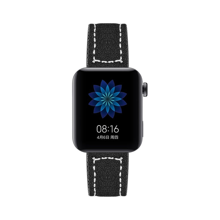 Mega slidstærk Xiaomi Mi Watch Ægte læder Rem - Sort#serie_2
