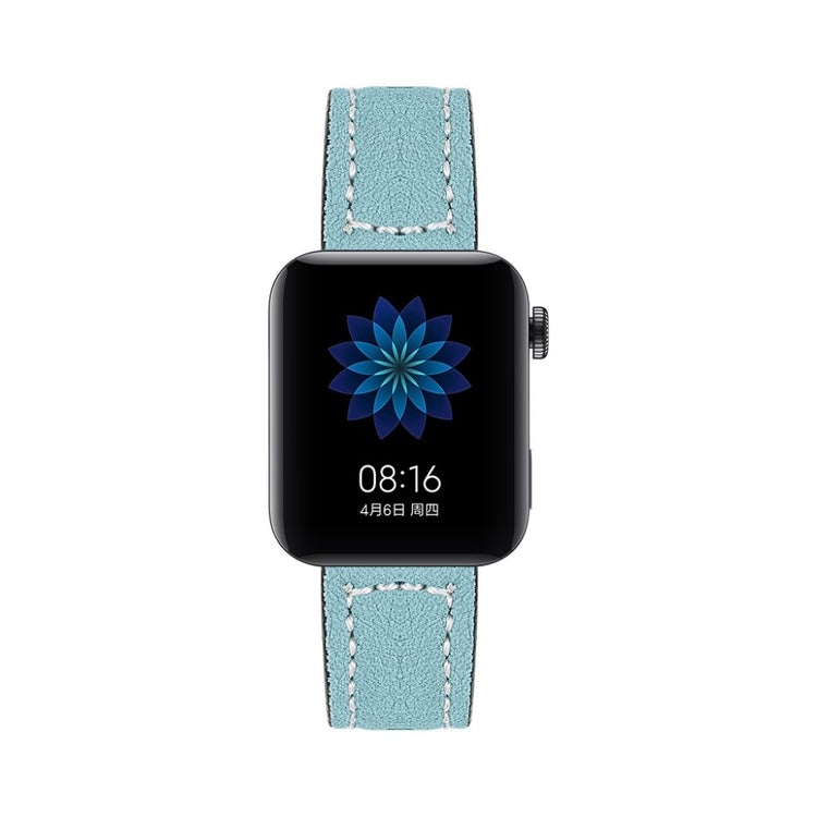 Mega slidstærk Xiaomi Mi Watch Ægte læder Rem - Blå#serie_3