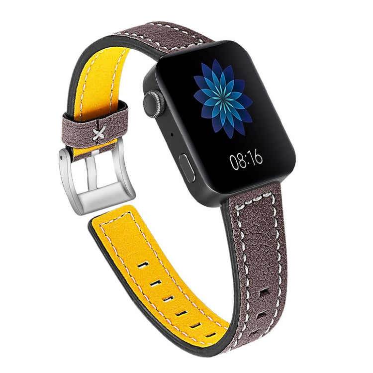 Mega slidstærk Xiaomi Mi Watch Ægte læder Rem - Rød#serie_6