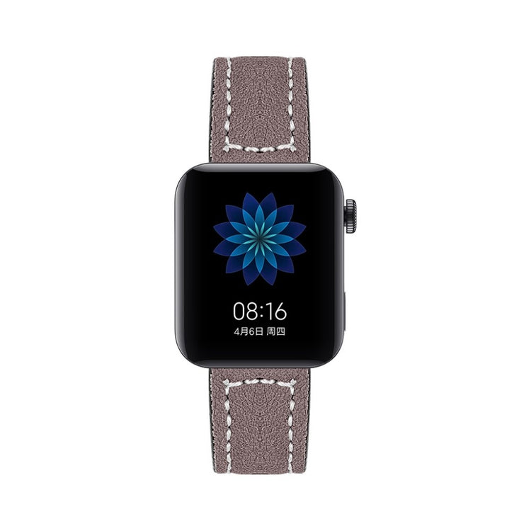 Mega slidstærk Xiaomi Mi Watch Ægte læder Rem - Rød#serie_6