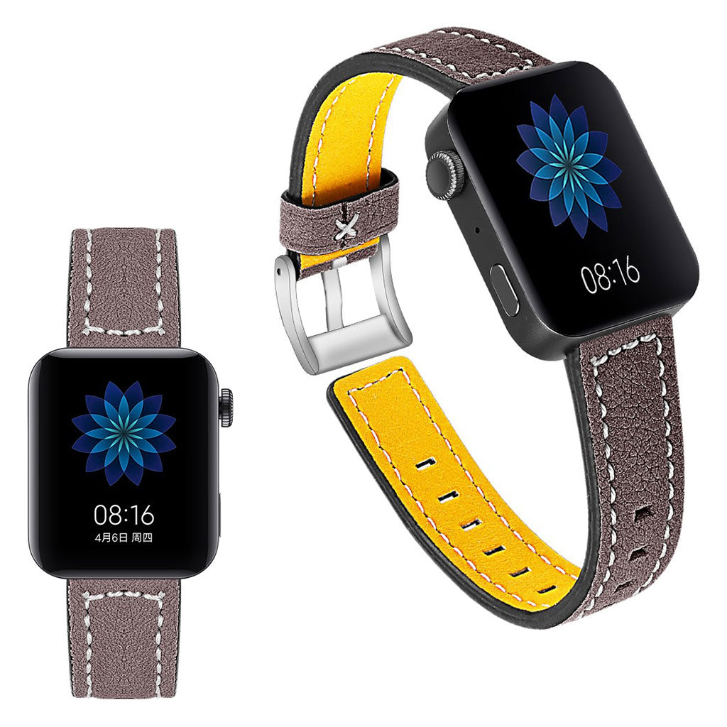 Mega slidstærk Xiaomi Mi Watch Ægte læder Rem - Rød#serie_6