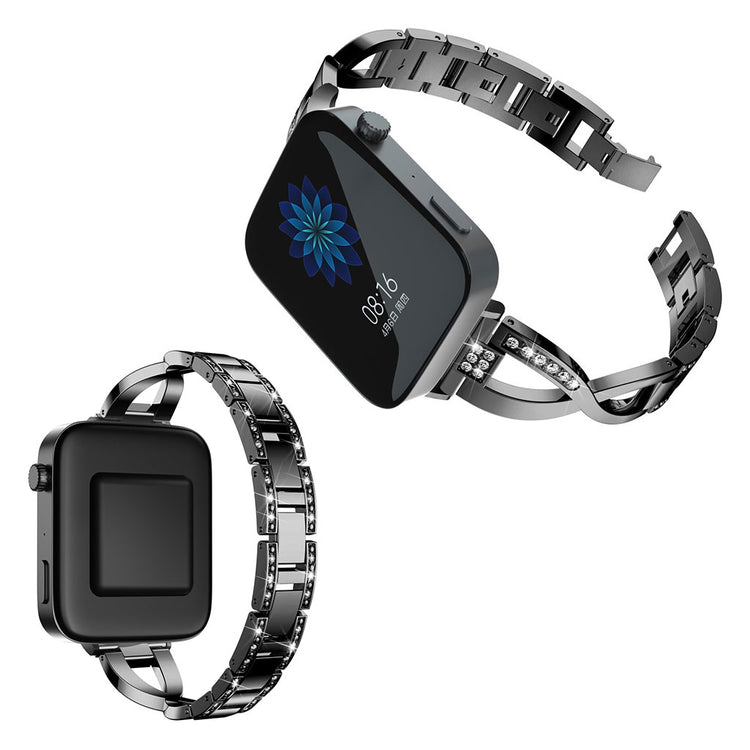 Vildt fed Xiaomi Mi Watch Metal og Rhinsten Rem - Sort#serie_1