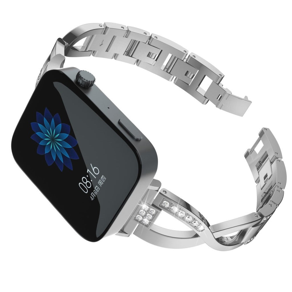 Vildt fed Xiaomi Mi Watch Metal og Rhinsten Rem - Sølv#serie_2
