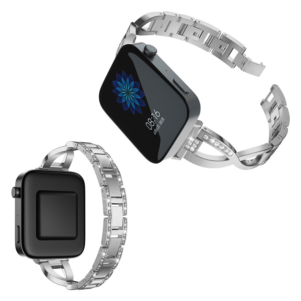 Vildt fed Xiaomi Mi Watch Metal og Rhinsten Rem - Sølv#serie_2