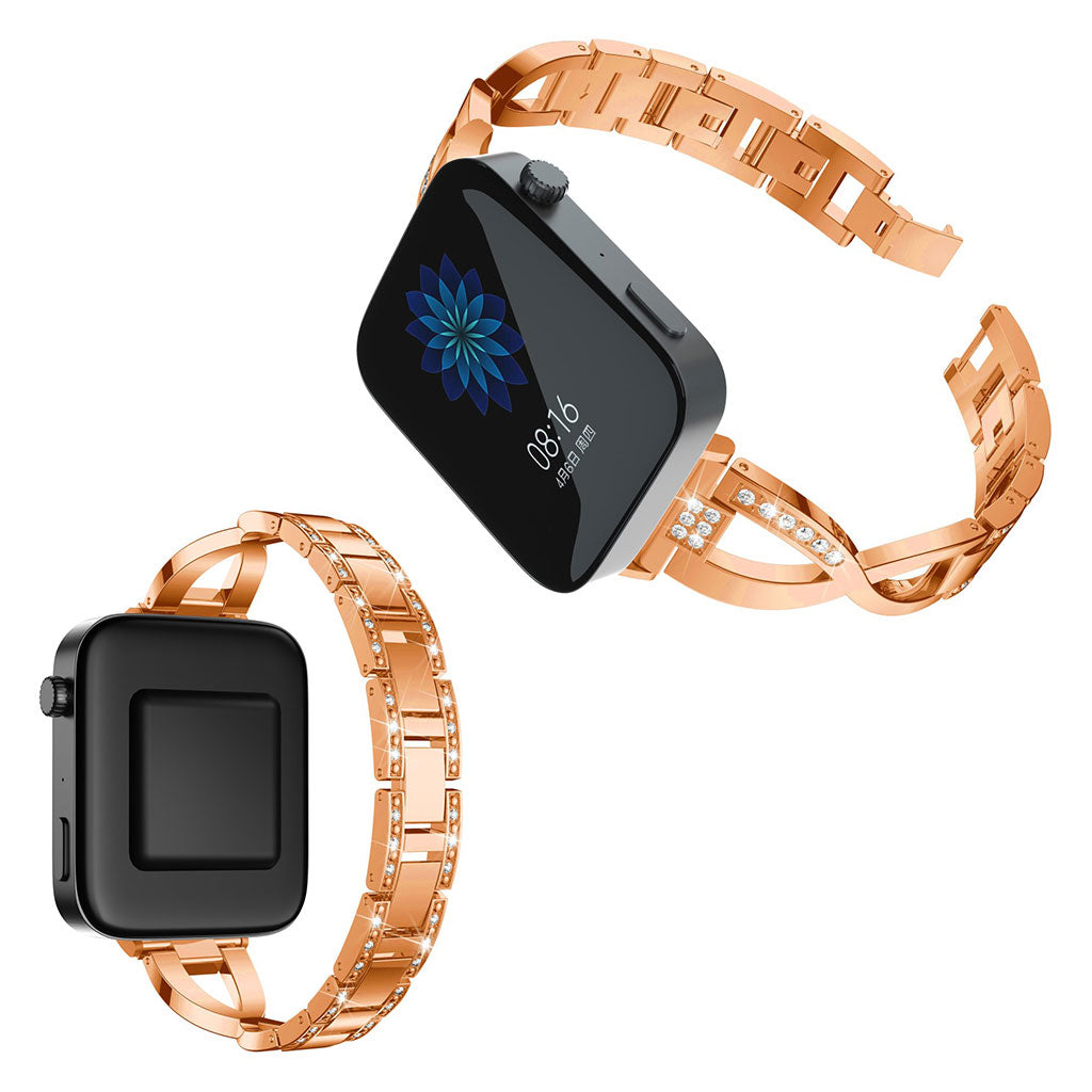Vildt fed Xiaomi Mi Watch Metal og Rhinsten Rem - Pink#serie_4