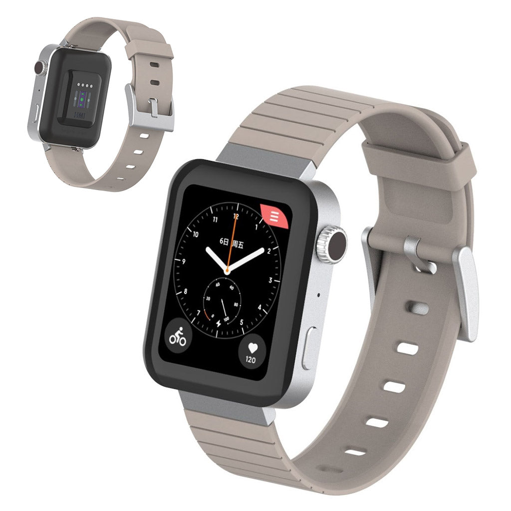 Stilfuld Xiaomi Mi Watch Premium Edition Silikone Rem - Sølv#serie_6