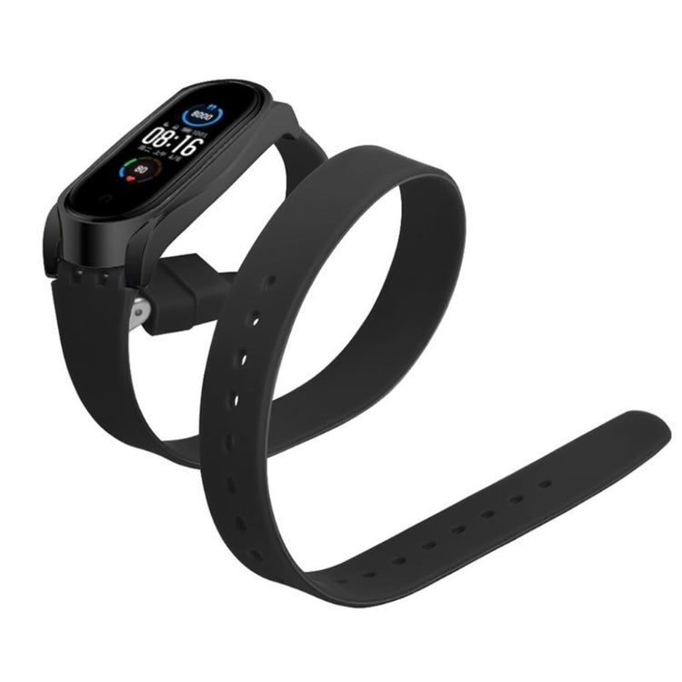 Rigtigt hårdfør Xiaomi Mi Band 5 Silikone Rem - Sort#serie_1