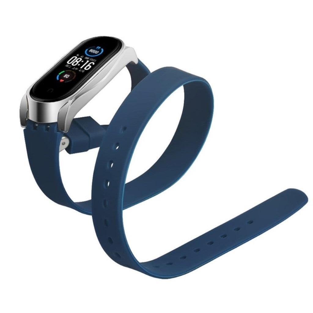 Rigtigt hårdfør Xiaomi Mi Band 5 Silikone Rem - Blå#serie_3