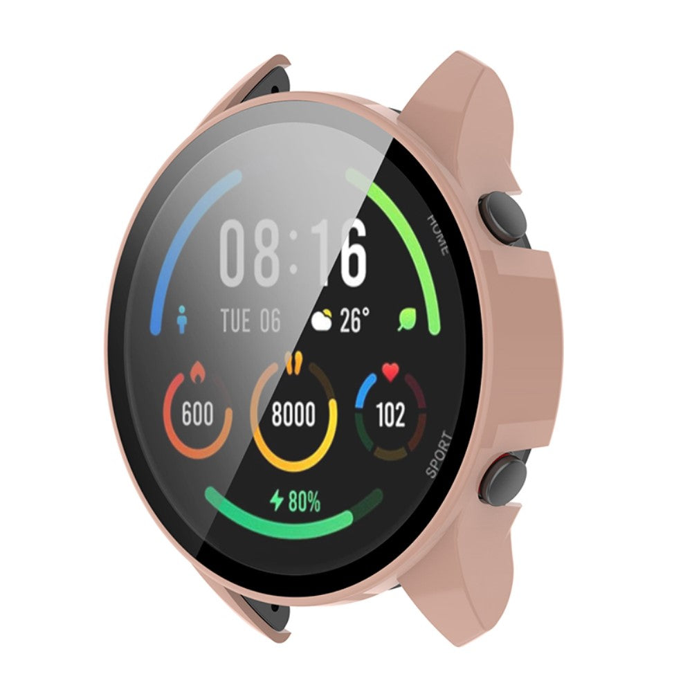 Godt Xiaomi Mi Watch Color Sports Cover med Skærmbeskytter i Plastik og Hærdet Glas - Pink#serie_5