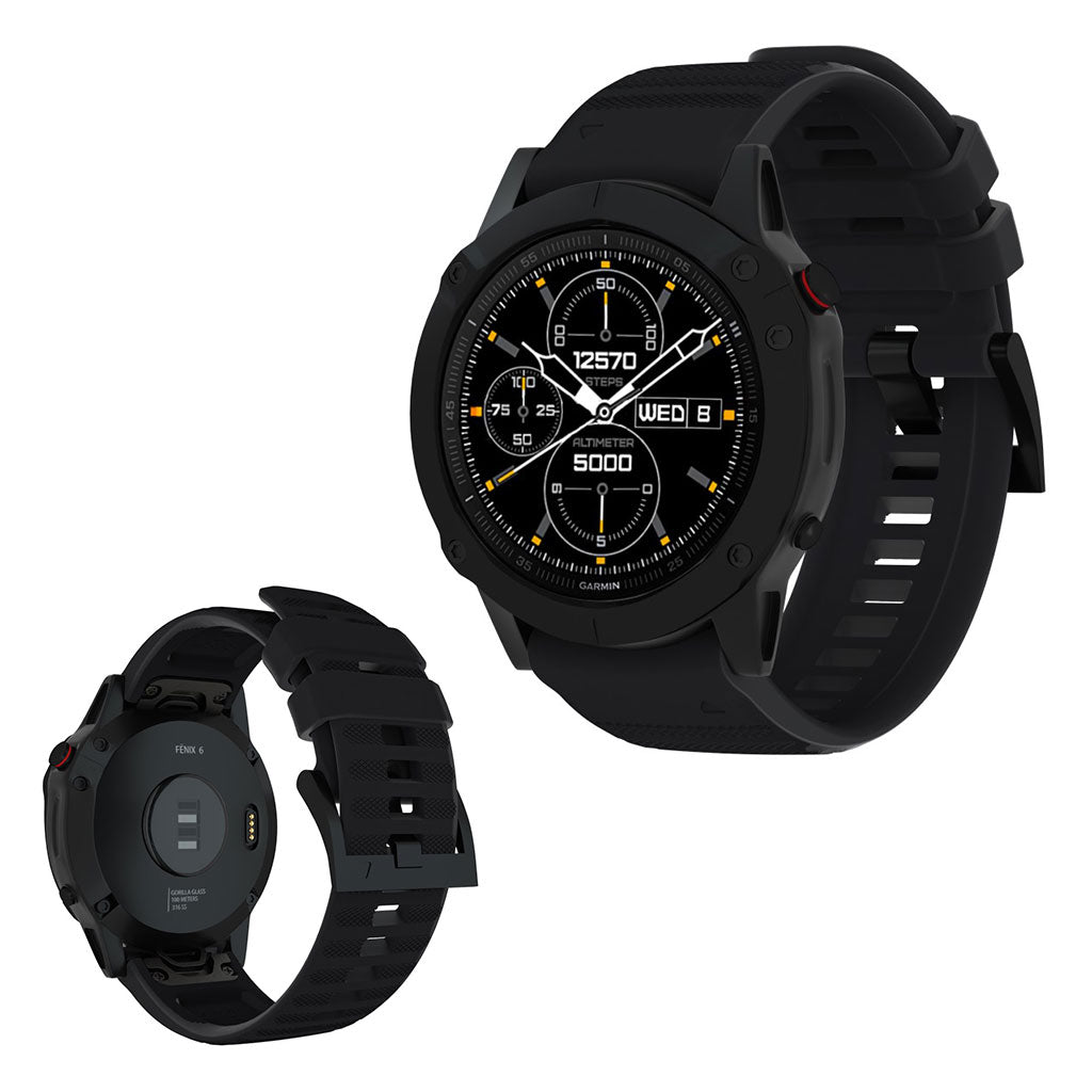 Stilren Universal Garmin Silikone Rem - Sort#serie_1