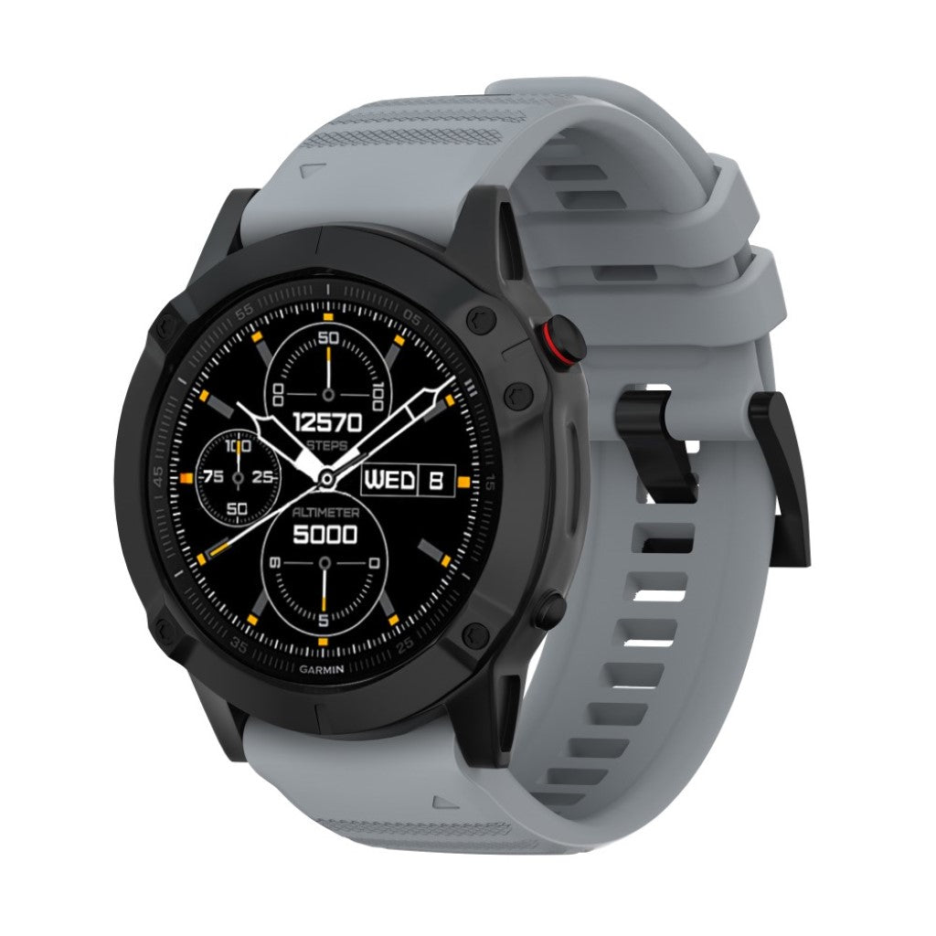 Stilren Universal Garmin Silikone Rem - Sølv#serie_3