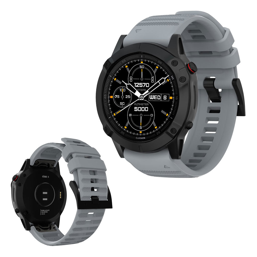 Stilren Universal Garmin Silikone Rem - Sølv#serie_3