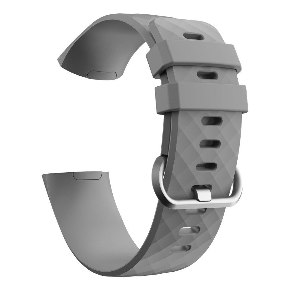 Stilren Fitbit Charge 4 / Fitbit Charge 3 Silikone Rem - Størrelse: S - Sølv#serie_3