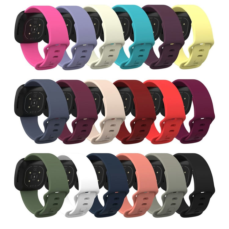 Helt vildt kønt Fitbit Versa 3 / Fitbit Sense Silikone Rem - Størrelse: S - Sort#serie_1
