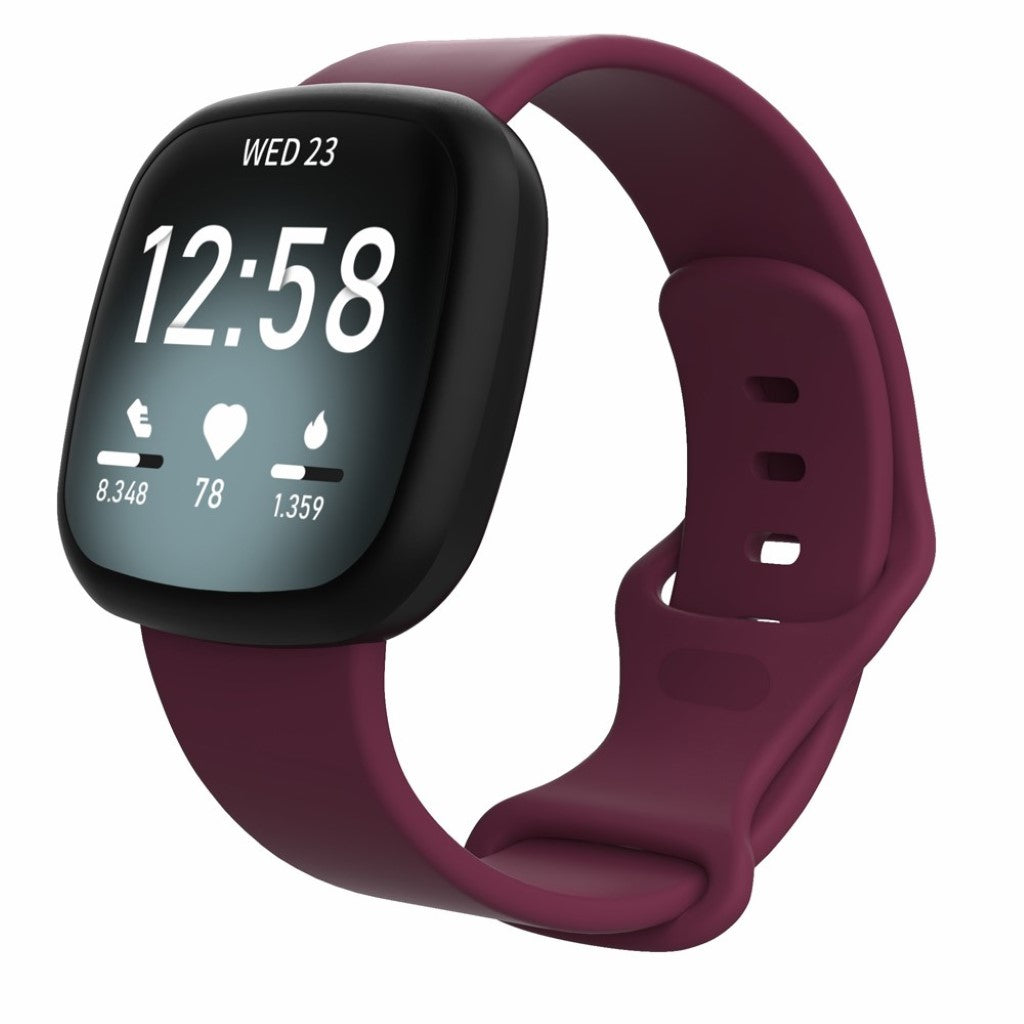 Helt vildt kønt Fitbit Versa 3 / Fitbit Sense Silikone Rem - Størrelse: S - Lilla#serie_11