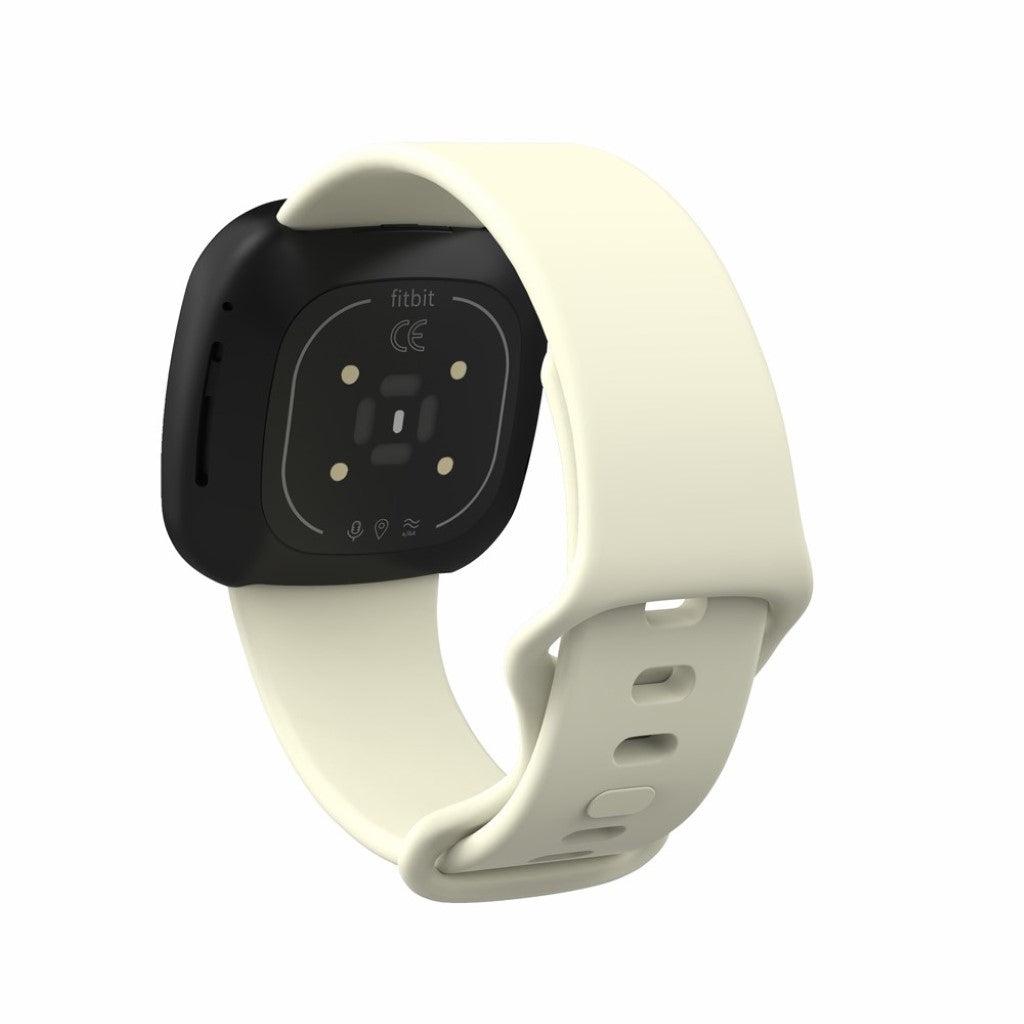 Helt vildt kønt Fitbit Versa 3 / Fitbit Sense Silikone Rem - Størrelse: S - Beige#serie_16