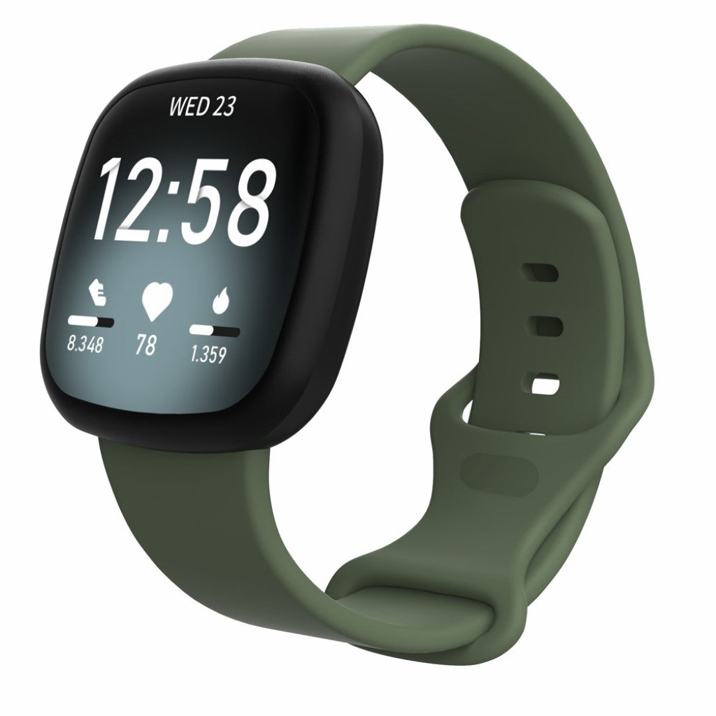 Helt vildt kønt Fitbit Versa 3 / Fitbit Sense Silikone Rem - Størrelse: S - Grøn#serie_6