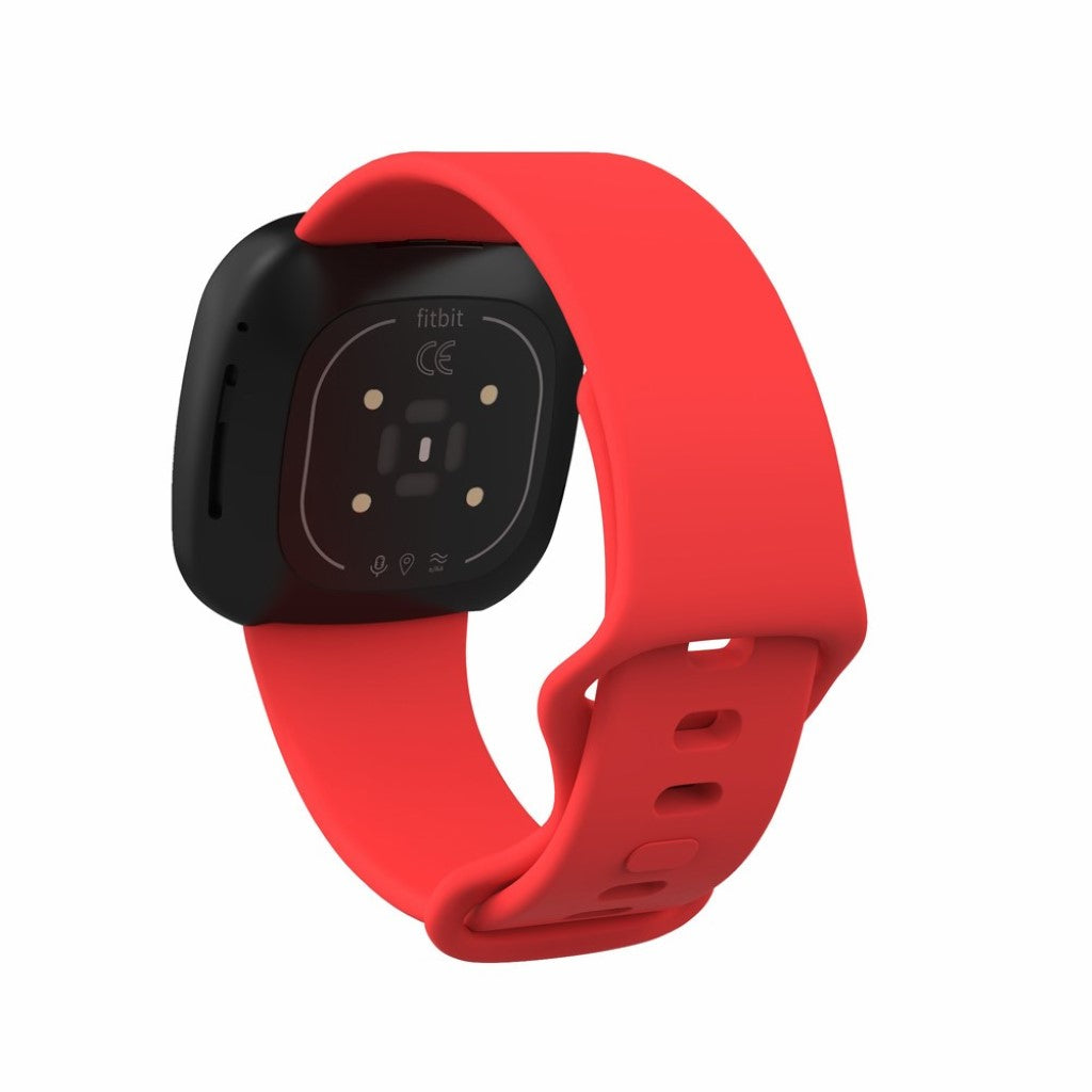 Helt vildt kønt Fitbit Versa 3 / Fitbit Sense Silikone Rem - Størrelse: S - Rød#serie_8