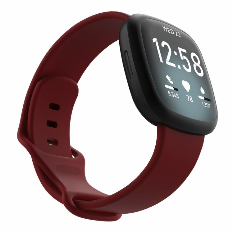 Helt vildt kønt Fitbit Versa 3 / Fitbit Sense Silikone Rem - Størrelse: S - Rød#serie_9