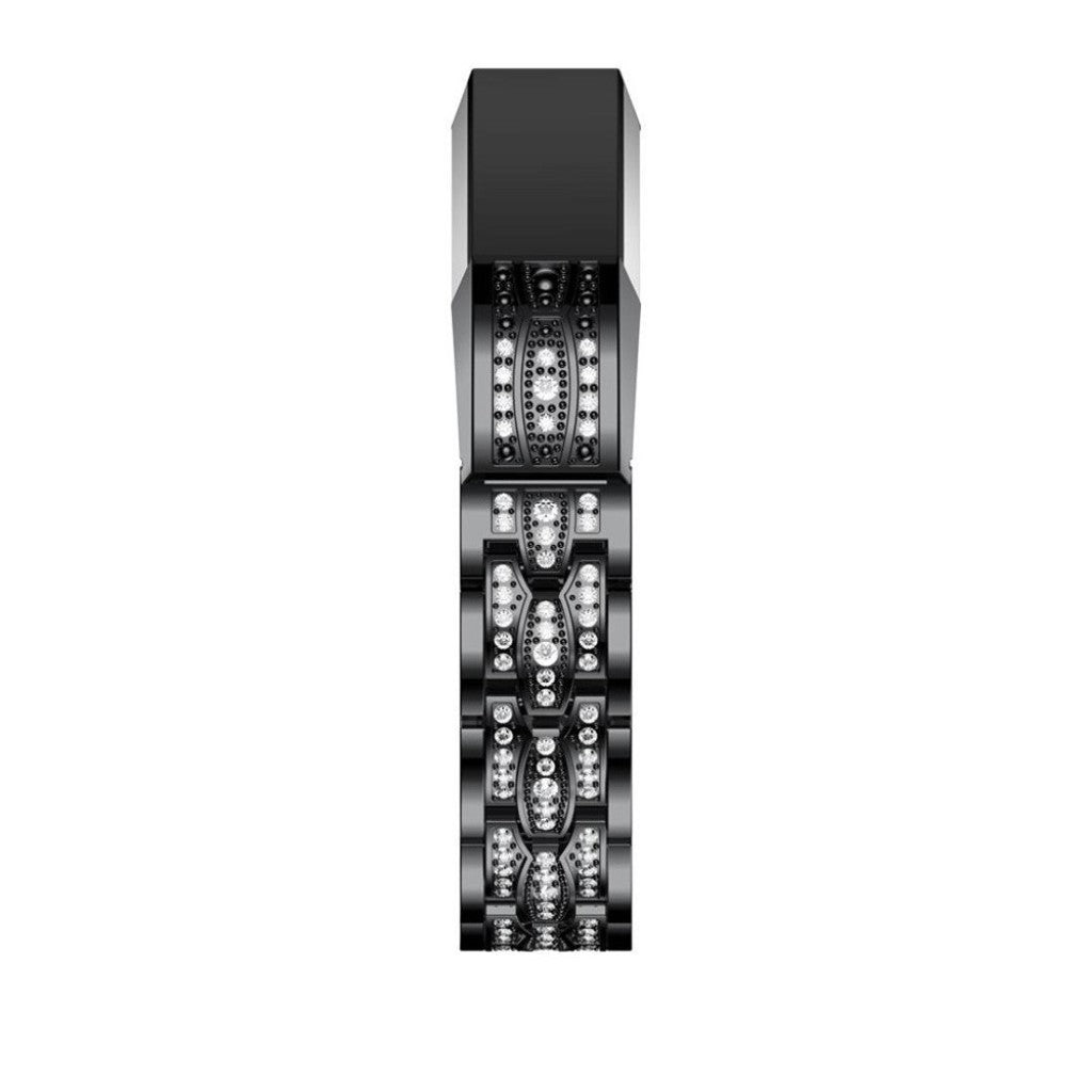 Vildt pænt Fitbit Alta Metal og Rhinsten Rem - Sort#serie_1