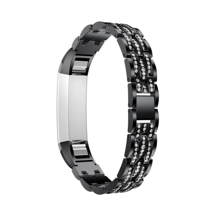 Vildt pænt Fitbit Alta Metal og Rhinsten Rem - Sort#serie_1