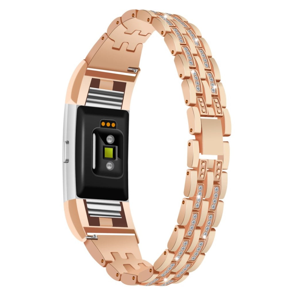 Cool Fitbit Charge 2 Metal og Rhinsten Rem - Flerfarvet#serie_1