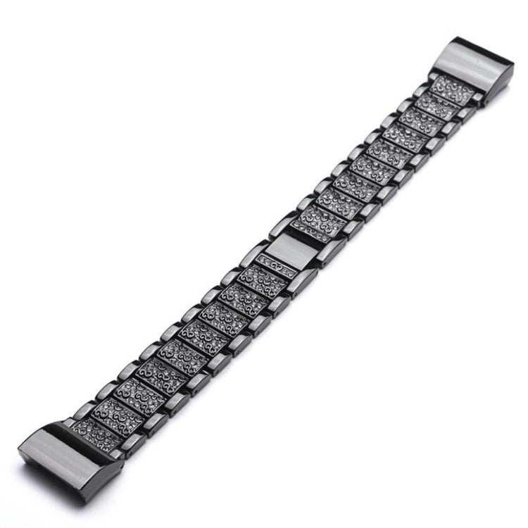 Rigtigt fed Fitbit Charge 2 Metal og Rhinsten Rem - Sort#serie_1