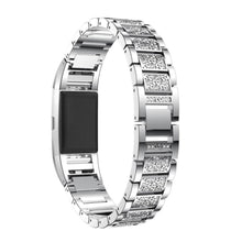 Rigtigt fed Fitbit Charge 2 Metal og Rhinsten Rem - Sølv#serie_2