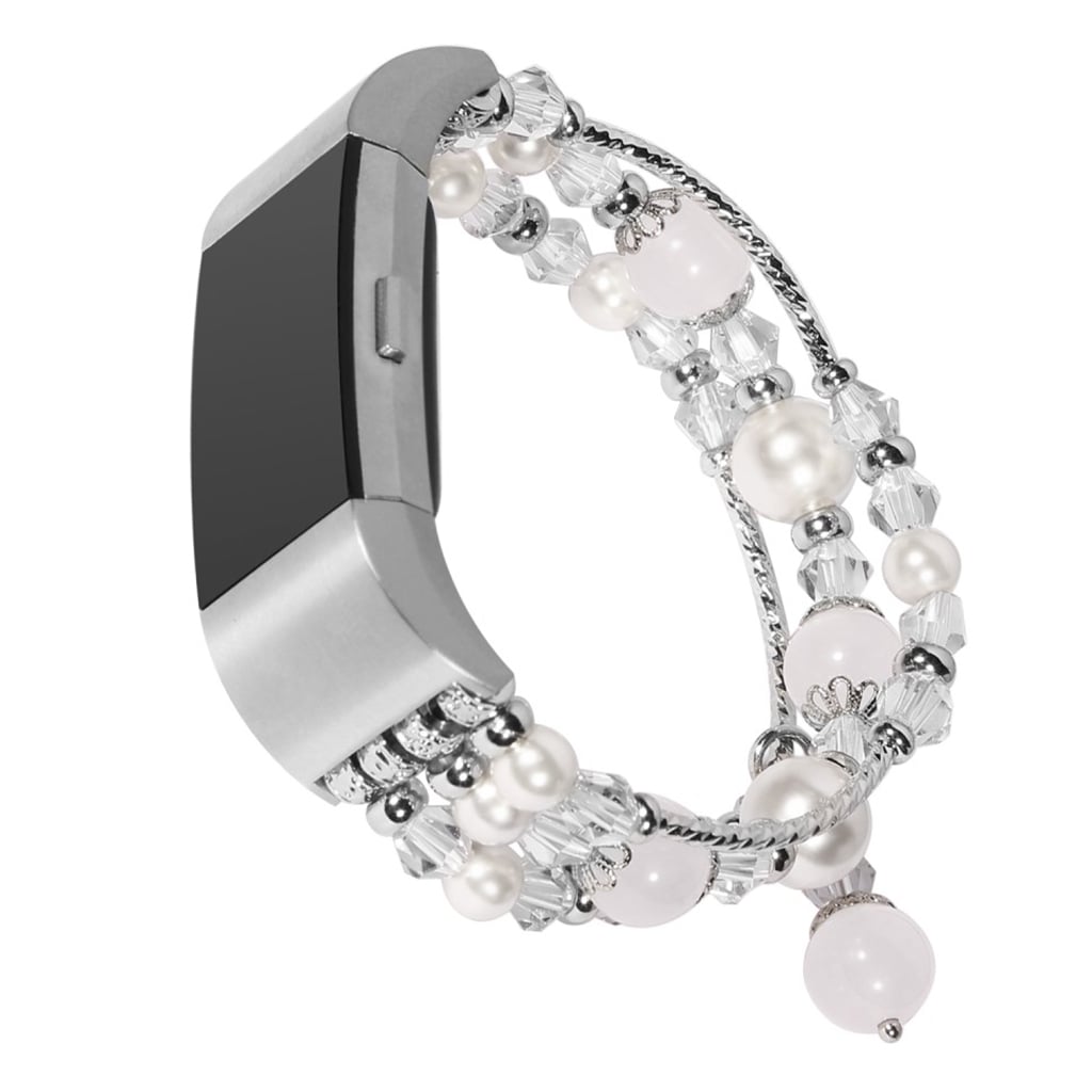 Supercool Fitbit Charge 2 Metal og Sten Rem - Hvid#serie_2