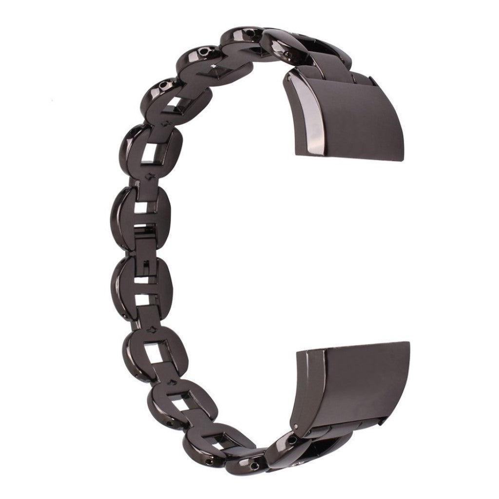 Super flot Fitbit Charge 2 Metal og Rhinsten Rem - Sort#serie_1