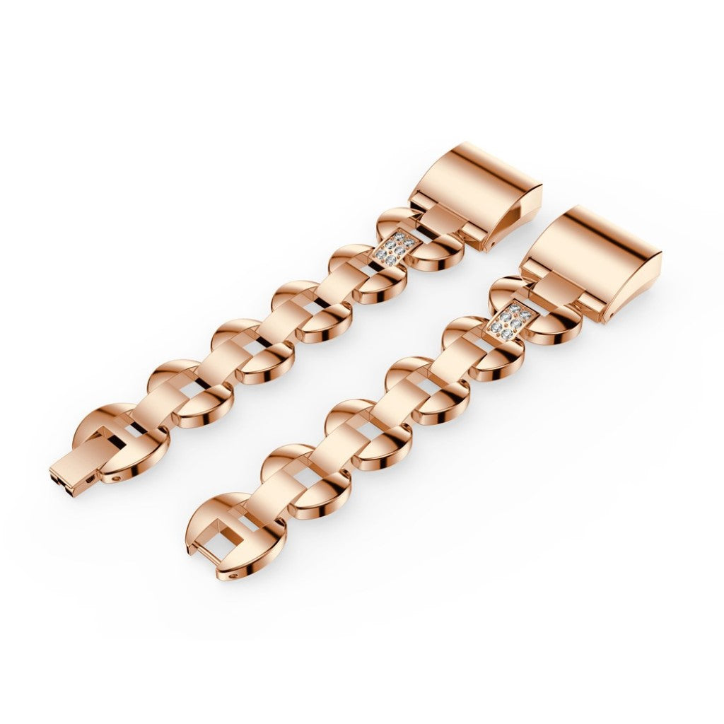 Super flot Fitbit Charge 2 Metal og Rhinsten Rem - Pink#serie_3
