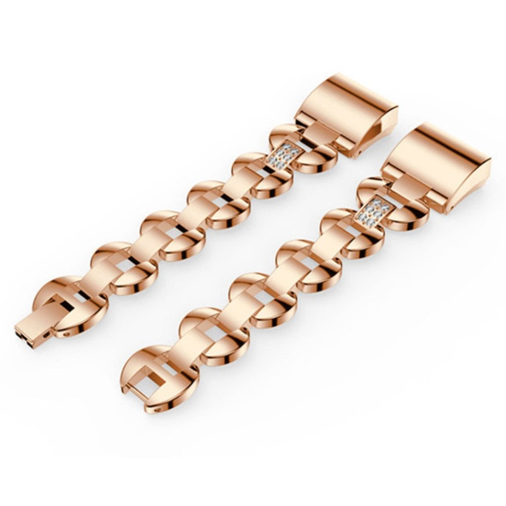Super flot Fitbit Charge 2 Metal og Rhinsten Rem - Pink#serie_3