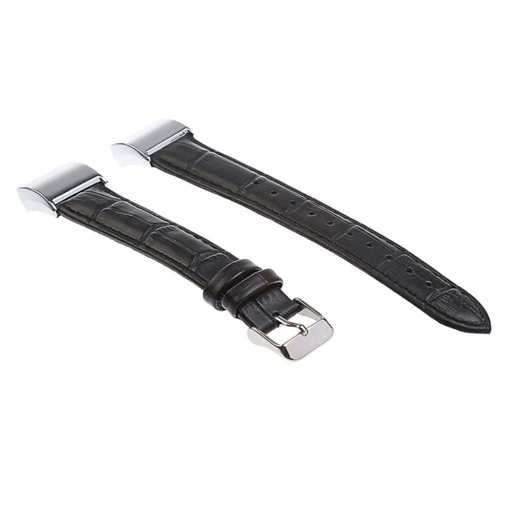 Skøn Fitbit Charge 2 Ægte læder Rem - Sort#serie_1