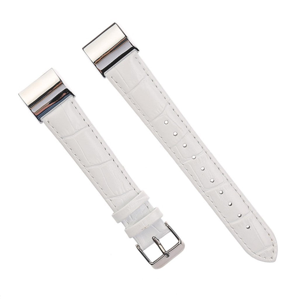 Skøn Fitbit Charge 2 Ægte læder Rem - Hvid#serie_3