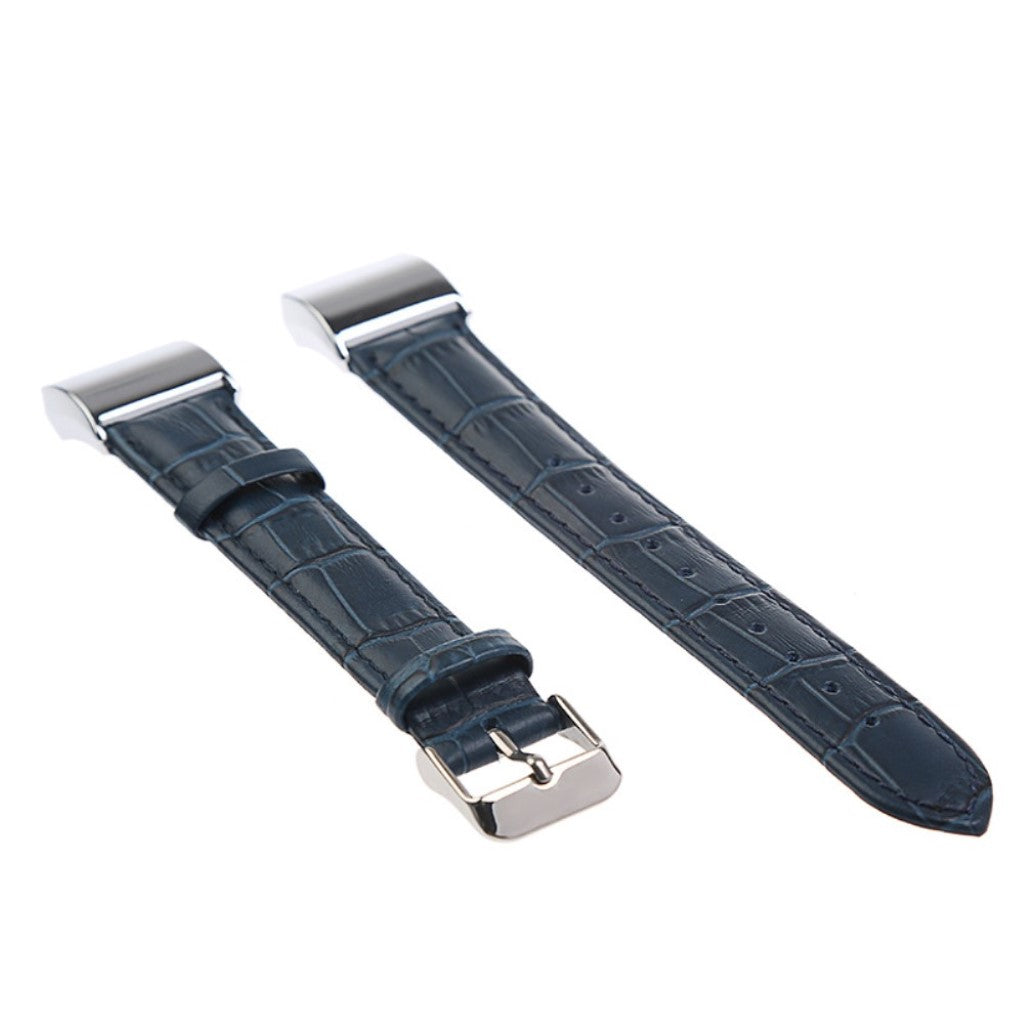 Skøn Fitbit Charge 2 Ægte læder Rem - Blå#serie_4