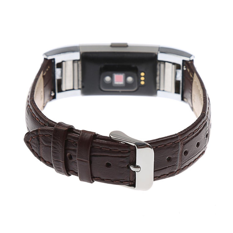 Skøn Fitbit Charge 2 Ægte læder Rem - Brun#serie_5