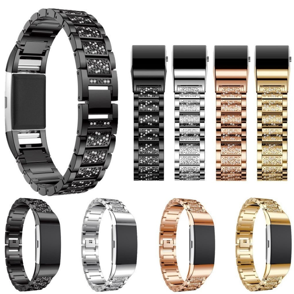 Meget flot Fitbit Charge 2 Metal Rem - Sort#serie_1