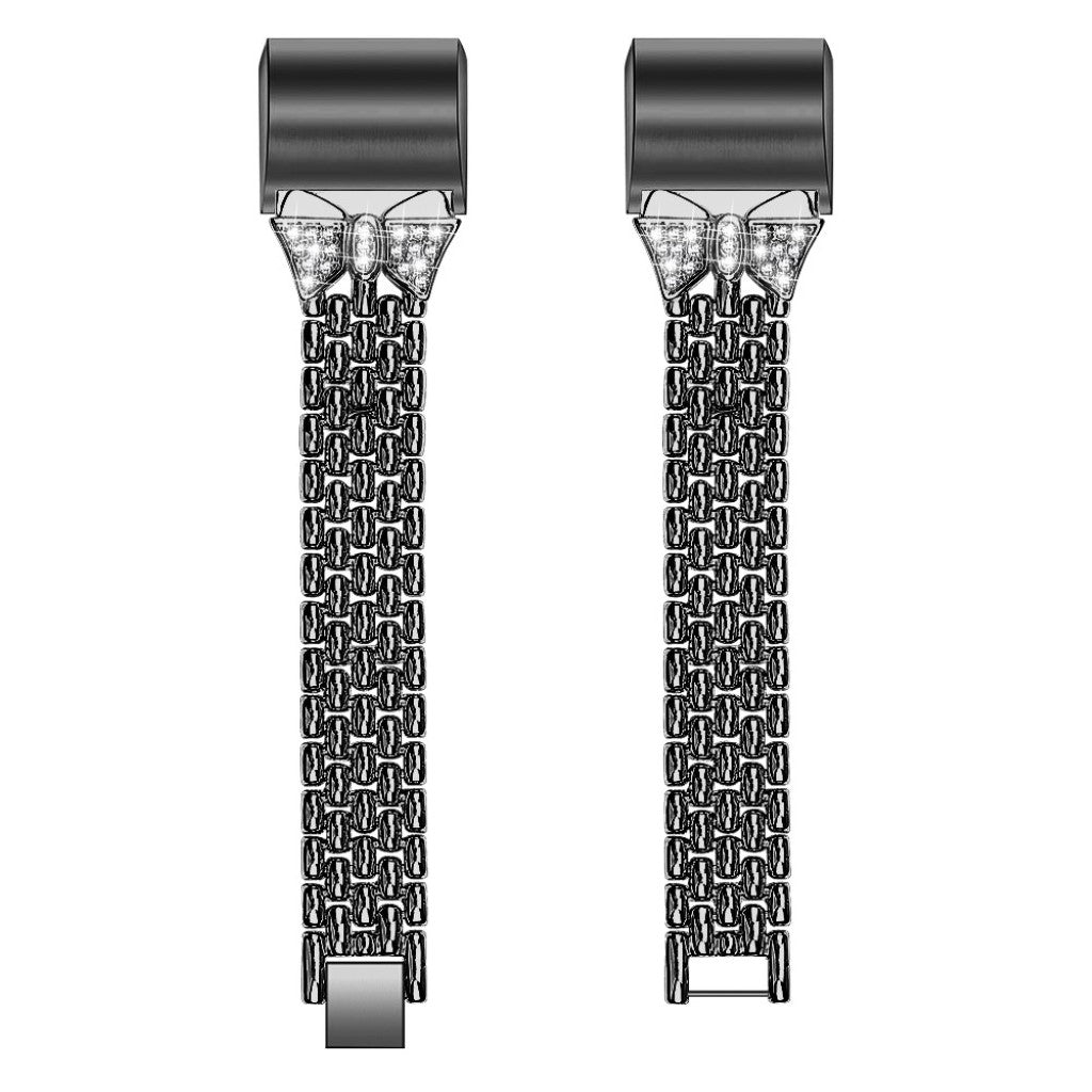 Mega cool Fitbit Charge 2 Metal og Rhinsten Rem - Sort#serie_4