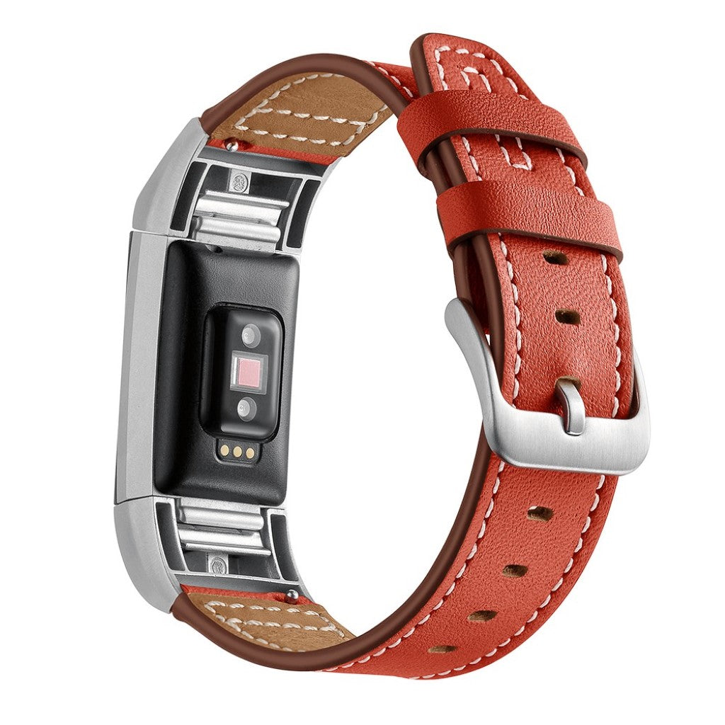 Mega cool Fitbit Charge 2 Ægte læder Rem - Rød#serie_2