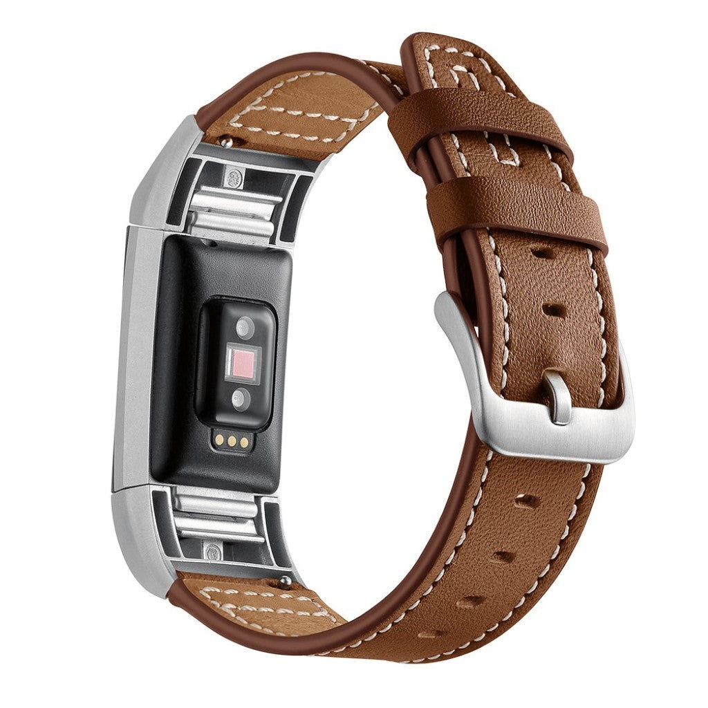 Mega cool Fitbit Charge 2 Ægte læder Rem - Brun#serie_4