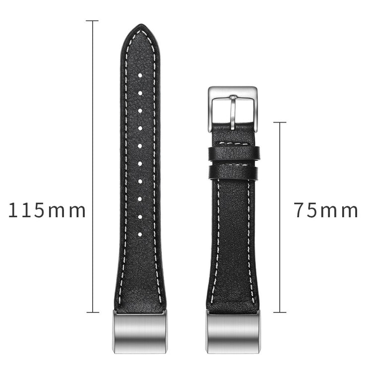 Helt vildt fint Fitbit Charge 2 Ægte læder Rem - Sort#serie_1